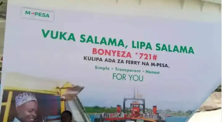 USSD *721# M-Pesa payment process for Likoni Ferry vehicle toll