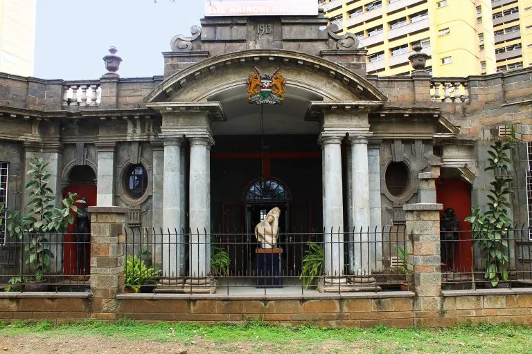 Nairobi Gallery building, the historic Old PC Office at Point Zero, showcasing colonial architecture in Nairobi, Kenya