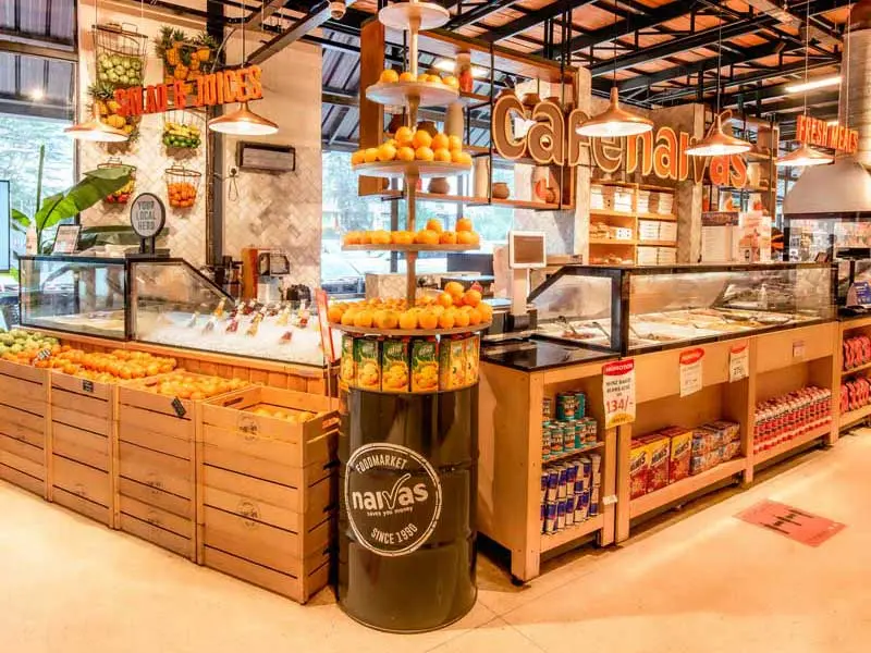 The modern Naivas Café section at Mwembe Tayari offering fresh meals and beverages.